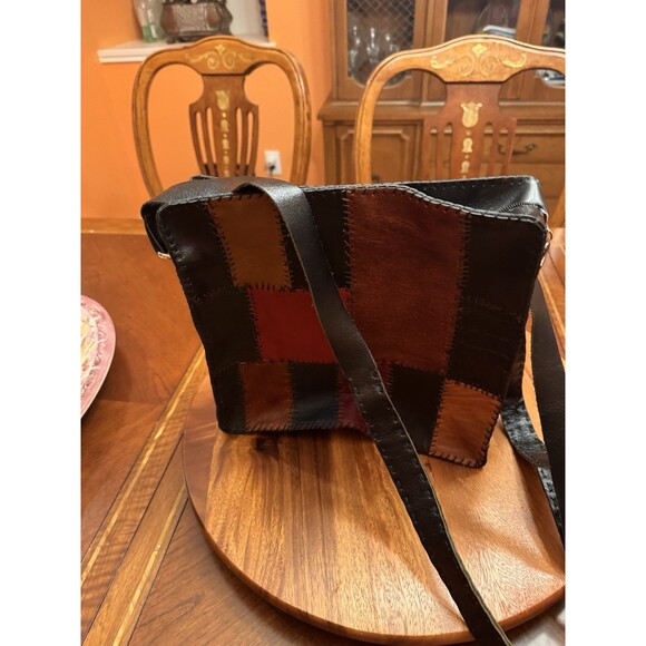 Unbranded Leather Multicolor Patchwork Shoulder Crossbody Bag Purse - Picture 7 of 12